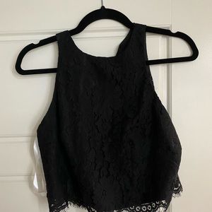 NWT REVELRY Aubrey lace top | color: black, size: small